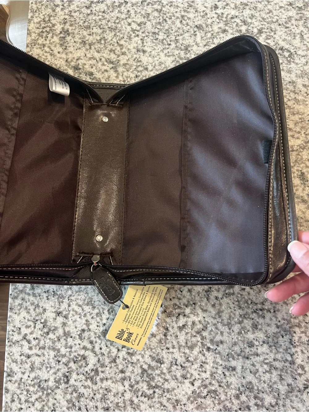 John 3:16 Brown & Cream Bible Cover Zippered Organizer